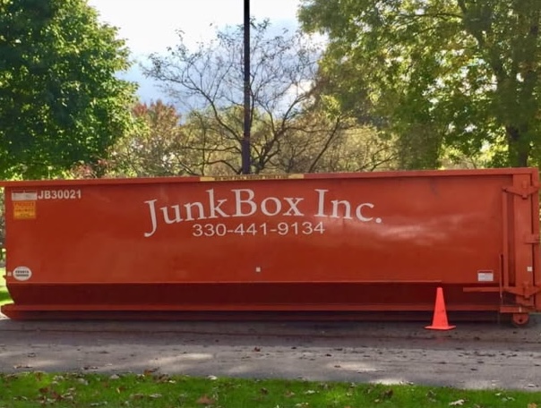 JunkBox Inc. 30-yard open-top roll-off dumpster delivered and ready to load